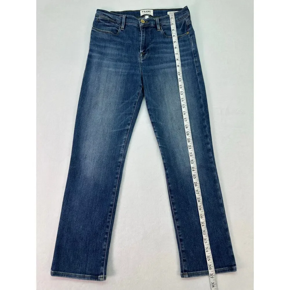 FRAME Le High Straight Jeans Size 29 Medium Wash High Rise Straight Leg Denim - Picture 7 of 13